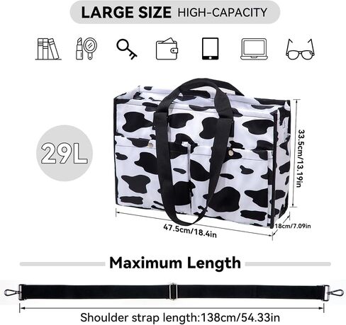 29L Top Zipper Closure Tote Bag with 12 Pockets,Thick Bottom Support & Adjustable Strap,Water-Resistant in Saudi Arabia