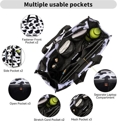 29L Top Zipper Closure Tote Bag with 12 Pockets,Thick Bottom Support & Adjustable Strap,Water-Resistant in Saudi Arabia