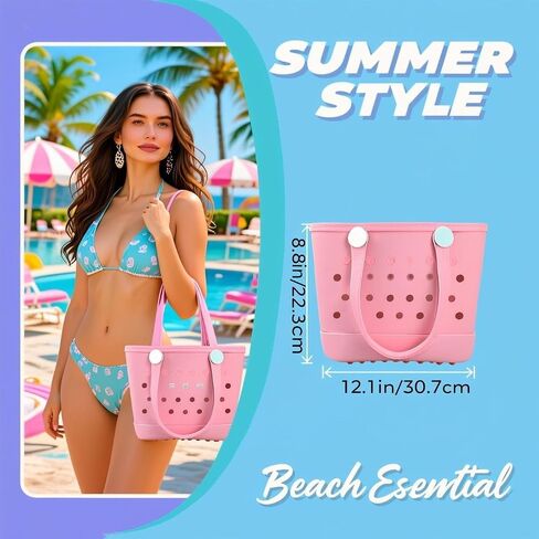 Small Rubber Tote Bag for Women-Cute Sports Bag for Travel, Pool Days, Gym, & Daily Use Durable Lightweight Design in Saudi Arabia