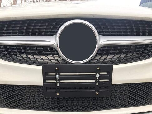 Front Bumper License Plate Tag Holder Mounting Relocator Adapter Kit Bracket for Mercedes-Benz (All Models) Quantity Discount(9.95$ to 6.50$)(Each with 2 Screws + 4 Bolts & 4 Built in Nuts) (1) in Saudi Arabia