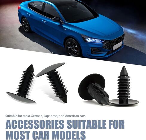Pack of 8 License Plate Hole Plugs, Car Bumper Plugs, License Plate Hole Cover Clip Fixed Fastening Buckle, Universal for Most Car (Black) in Saudi Arabia