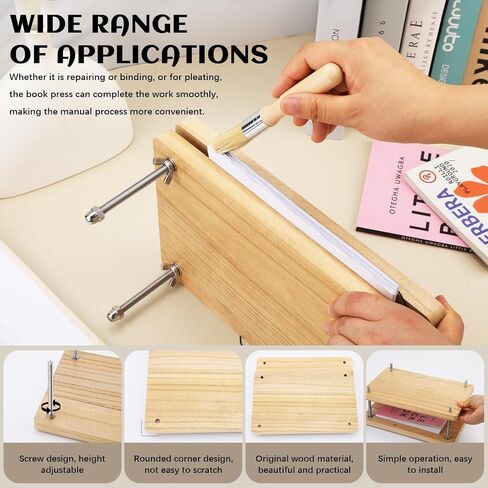 JUPEAN Book Binding Kits, Bookbinding Supplies, Book Binding Kit for beginners Bone Folder Tool with Bone Folder Awl Waxed Thread Book Press for DIY 7.9"x11.6" in Saudi Arabia
