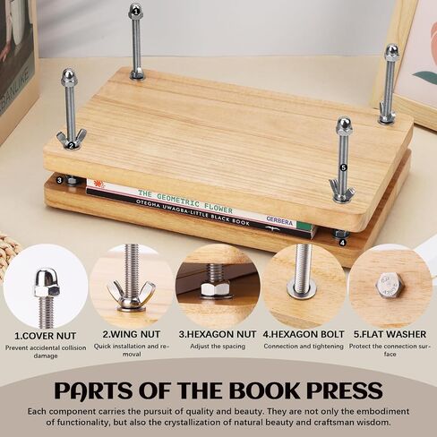 JUPEAN Book Binding Kits, Bookbinding Supplies, Book Binding Kit for beginners Bone Folder Tool with Bone Folder Awl Waxed Thread Book Press for DIY 7.9"x11.6" in Saudi Arabia