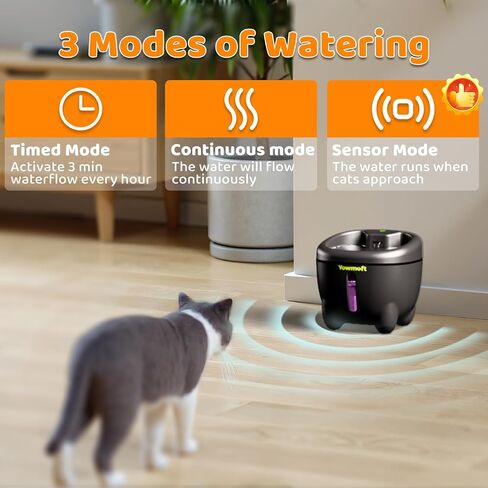 Constant Temperature Cat Water Fountain, Wireless Cat Fountain Battery Operated, 2.5L/84oz Water Fountains for Cats Indoor with Quiet Pump & 4 Filters, Cat Water Dispenser with Motion Sensor in Saudi Arabia