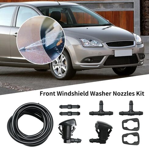 7T4Z-17603-A Front Windshield Washer Nozzles Kit Compatible with Ford Edge Focus Compatible with Lincoln MKX Base Sport Premium Sport Replaces 7T4Z-17603-A-JET 8S4Z-17603-AA 7T4Z17603A in Saudi Arabia