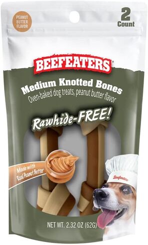 Beefeaters Dog Treats - Mini Knotted Bone 2.5" Chicken Flavor 4ct, Case of 12 | Rawhide Free Real Chicken | No Artificial Flavors Digestion-Friendly | Cleans Teeth | Training Treats in Saudi Arabia