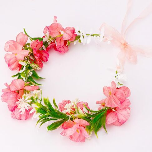 التاج الأهوني للنساء والفتيات الزهور عداد الشعر الزهور Flower Flower Girl Headpiece الزفاف إكسسوارات الشعر - الأرجواني in Kuwait