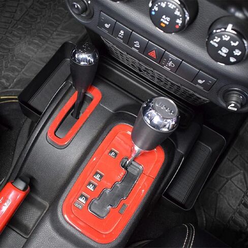 TACOBRO Auto Gear Shift Storage Organizer Tray and JK Center Console Hanging Storage Box for Jeep Wrangler JK JKU 2011-2018, Armrest Box Organizer and JKU Gear Shifter Console Side Tray, ABS in Saudi Arabia