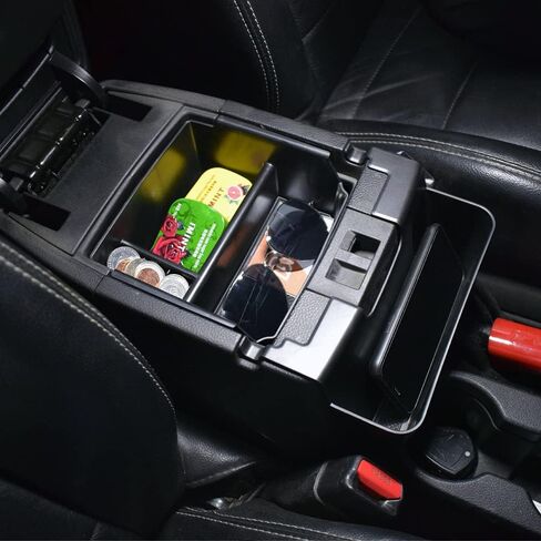 TACOBRO Auto Gear Shift Storage Organizer Tray and JK Center Console Hanging Storage Box for Jeep Wrangler JK JKU 2011-2018, Armrest Box Organizer and JKU Gear Shifter Console Side Tray, ABS in Saudi Arabia