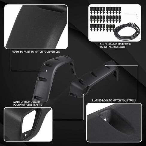 AutoZensation متوافق مع 1997-2006 Jeep Wrangler TJ ، 6pc الأمامية + الخلفية الأسود 7 "العجلة العريضة الممتدة Fender Kit in Saudi Arabia