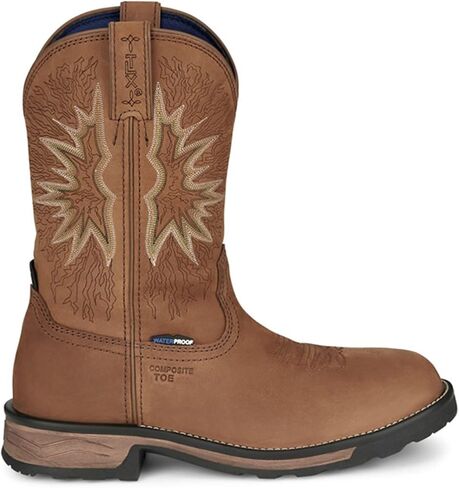 Tony Lama Men's Boom Saddle Cowwhide Cown on Western Work Boot Composite Toe - TW3413 in Kuwait