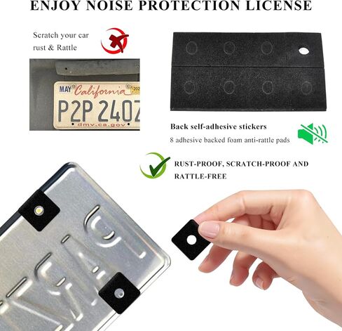 Anti Theft License Plate Screws, 1/4"(M6) Stainless Steel Bolts Fasteners Car Tag Mounting Hardware Kit, Rustproof Security Screws Caps Cover for Front Rear Frame Holder (Black) in Saudi Arabia