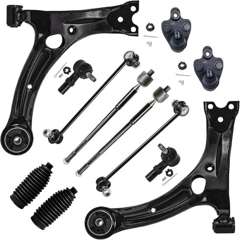 Detroit Axle - FWD Front 12PC Kit Toyota Matrix Pontiac Vibe 2003 2004 2005 2006 2007 2008 ، 2 Lower Control Arms 2 Ball Comborts 2 Sway Bars 4 in Saudi Arabia