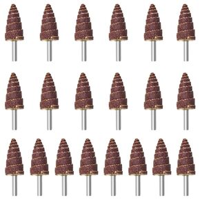 20PCS 20×40mm Cone Flap Mounted Flap Wheels Flap Sanding Wheels for Rotary Tools with 1/4" Shank