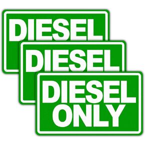 ANLEY 5" X 3" Diesel Only Decal 3Pcs - Reflective Diesel Only Sign on Fuel Tank Signage to Prevent User Error - Adhesive Fuel Stickers for Trucks, Tractors, Machinery - 3 Pack Set