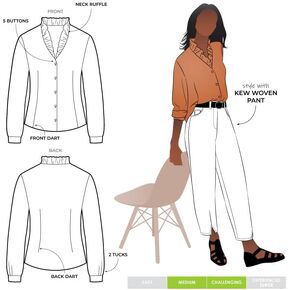 Style Arc Sewing Pattern - Francesca Woven Shirt (Sizes 10-22)