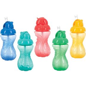 Nuby 2-Pack No-Spill Flip-It Cups, 10 Ounce, Blue/Green