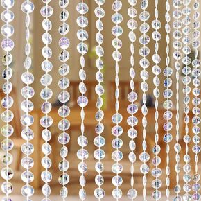 3FTx6.5FT 45Strands Crystal Beaded Curtain Door Beads Clear Acrylic Beads Hanging Room Divider Crystal Iridescent Diamond Cut Curtain Doorway Curtain for Room Doorway Divider Party Decor