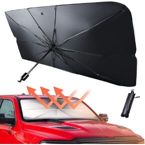 Car Windshield Sun Shade + Car Divider Curtain, Offers Ultimate Protection for Car Interior fits Camping/SUV/Private Car, Car Camping Accessories Gear & Essentials