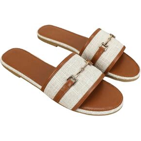 Verdusa Women's Open Toe Slides Single Band Slip On Flat Sandals Summer Shoes