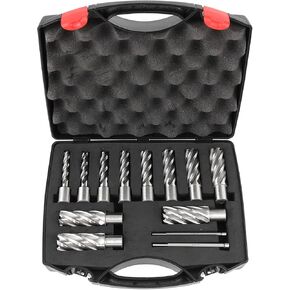 مجموعة القطع الحلقية WICHEMI مقاس 3/4 بوصة عرقوب ويلدون 2 عمق القطع وقطر القطع من 7/16 إلى 1-1/16 لضغط الحفر المغناطيسي HSS مجموعة قياسية مكونة من اثنتين مسطحتين مع دبابيس طيارة in Kuwait