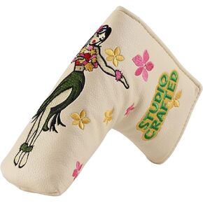 Honolulu Hawaii Hula Girl Golf Blade Putter Headcover Magnetic Closure