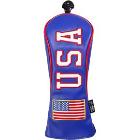 USA Stars and Stripes White Vintage Retro Patriotic Driver Fairway Hybird Wood Cover