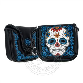 Dia de Los Muertos Sugar Skull Golf High-MOI Mallet Putter Headcover, Black