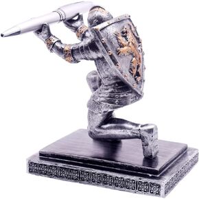 Knight Pen Holder Shield Soldier Knight Pen Holder Desk Organizers Pencil Holder（Iron