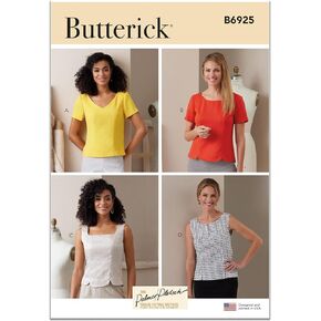 Butterick Misses' Semi-Fitted Tops Sewing Pattern Kit by Palmer/Pletsch, Design Code B6925, Sizes 8-10-12-14-16