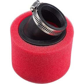 Bent Foam Air Filter 35mm 38mm 42mm 45mm 48mm Red Aftermarket Replacement Parts Fit for 50cc 70cc 90cc 110cc 125cc 150cc GY6 Motorcycle Atv Scooter Quad Go Kart Moped Pit Dirt Bike. (35mm)