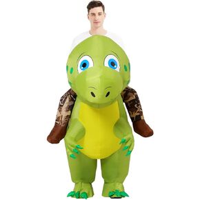 GOOSH Inflatable Dinosaur Costume for Adult Halloween Costume Women Man Funny Blow up Costume for Halloween Party Cosplay