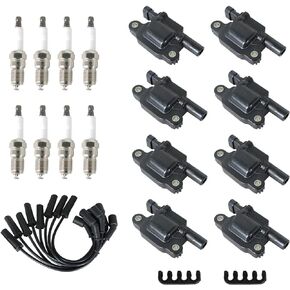 labwork UF413 Ignition Coils & 41-962 Spark Plugs & Spark Plug Wires Replacement for Chevy Cadillac GMC Hummer Pontiac 8 Pack