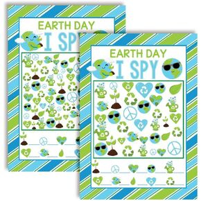 Earth Day I Spy Fill in Activity Cards, Ten 5" x 7" Fill in The Blank Cards by AmandaCreation