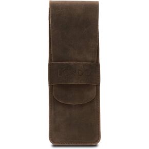 Londo Genuine Leather Pen and Pencil Case with Tuck in Flap, Stationery Bag