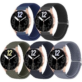 أحزمة مضفرة قابلة للتمدد متوافقة مع Samsung Galaxy Watch 5 Band 40mm 44mm، Galaxy Watch 5 Pro Band 45mm/Galaxy Watch 6 Band/Galaxy Watch 4 Band/Galaxy Active 2 Band، سوار معصم رياضي من النايلون المضفر الناعم 20 مم، متعدد الألوان