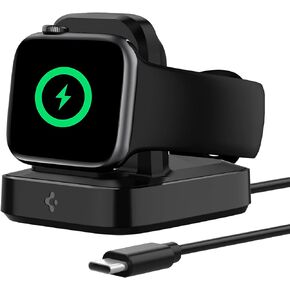 Spigen for Apple Watch Charger Stand [MFi Certified] Charger for Apple Watch Series Ultra 2 9 8 7 6 SE 5 49mm 45mm 44mm 42mm 41mm 40mm 38mm, Nightstand Mode - Built in Charger&USB C Cable/No Adapter