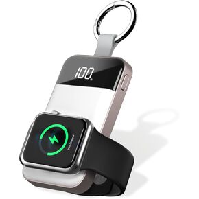 Portable Wireless Charger Compatible for Apple Watch,2000mAh Magnetic iWatch Charger Power Bank Keychain Travel Accessories LED Display for Apple Watch Series 9/8/7/6/5/4/3/2/SE/Ultra