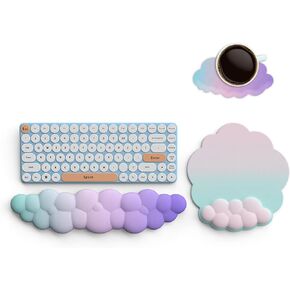 Wrist Rest for Computer Keyboard,3PCS Keyboard Mouse Wrist Rest Memory Foam Cloud Wrist Rest to Relieve Pain Wrist Rest Cushion for Computer Laptop (D)