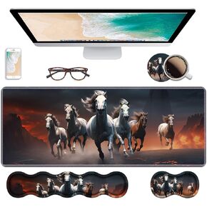 Ergonomic Keyboard Wrist Rest & Mouse Pad Wrist Rest Set,Large Gaming Desk Mat 31.5"x 11.8" with Memory Foam,Easy Typing Pain Relief for Home Office,Floral Butterfly Quote Bible Verse Philippians 4:13