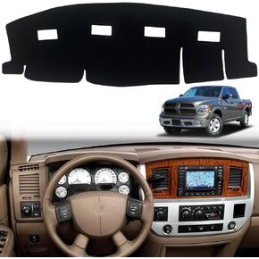Dashboard Dash Board Cover Mat Pad Carpet Non-Slip Custom Compatible with Dodge Ram 1500 2006-2008 RAM 2500/3500 2006-2009 Protector Sunshield (2006-2009)