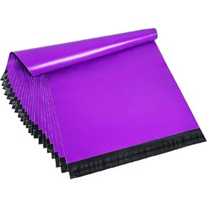 Poly Mailers 14.5 x 19 Medium Size Shipping Bags 100 Pack Self Seal Mailing Envelops for Clothing, Accessories and Documents - Purple