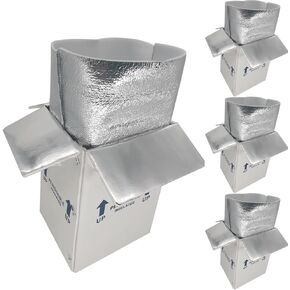 15x10x11'' Insulated Shipping Boxes with Bag Liners, Styrofoam Cold Mailer, Foam Cooler Containers, for Shipping Packaging Perishable Frozen Food, Cake, and More (4 Pack)