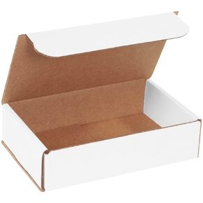 Aviditi White Corrugated Cardboard Mailing Boxes, 8" x 5" x 2", Pack of 50, Crush-Proof, for Shipping, Mailing and Storing