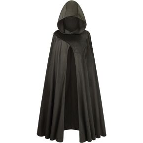 GRAJTCIN Renaissance Hooded Cape Velvet Cloak Vintage Medieval Hobbit Viking Cloak Halloween Costume