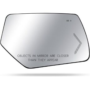 Rear View Mirror Glass Left, Driver Side Mirror Glass Fit for GMC Yukon Cadillac Escalade Chevrolet Suburban 2015-2020, Power Heated Mirror Glass Replace 22753635 with Turn Signal Blind Spot
