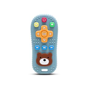 Colorful Silicone Baby Teething Toys, TV Remote Control Shape Silicone Teethers, Attractive Toy for Babies, BPA Free, Sustainable, Washable, ordorless and Non Toxic (Blue)