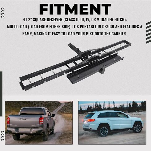 500LBS الصلب دراجة نارية سكوتر الترابية دراجة الناقل متعهد النقل مكافحة الميل عقبة جبل الرف المنحدر مع 2 ''استقبال وصلة مقطورة دبوس الناقل in Kuwait