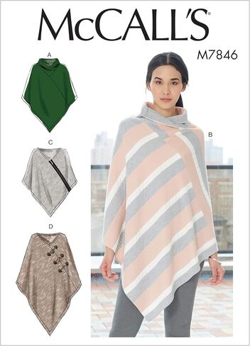 McCall's Patterns McCall's Women's Long Poncho Shawl Sewing, Sizes XS-M Patterns in Saudi Arabia
