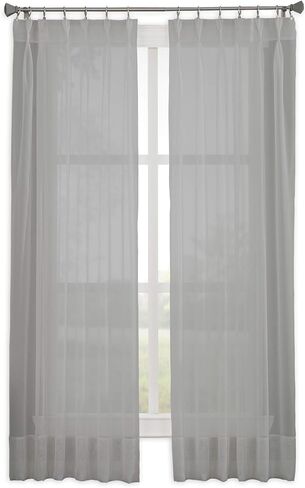Curtainworks Soho Voile Sheer Pinch Pleat Curtain Panel, 29 by 63", Oyster in Saudi Arabia
